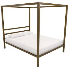 The delicately designed metal frame has a vintage style that will add instant sophistication to your bedroom. Dhp Modern Queen Metal Canopy Bed In Gold Discount Bandit