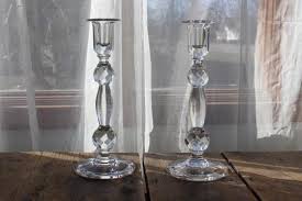 These are about 10 tall overall. Vintage Mikasa Crystal Pair Of Tall Candlesticks Faceted Ball Stem Candle Holders