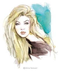 Alicia Malesani Illustration For Guess Magazine Gigi Hadid Trafficnyc Portrait Illustration Modern Portrait Artists Illustration Artists