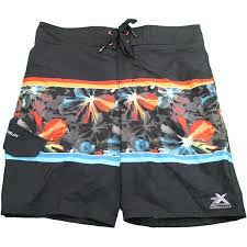 Zeroxposur Mens Size Large Lightweight Board Shorts Swim Trunks Black Stellar