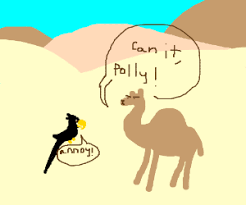 You are a green parrot. Bird Vs Camel Drawception
