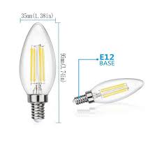 6w Filament Led Candle Light Bulb Light C35 Chandelier Bulb With E14 Base 60w Equivalent Halogen Replacement