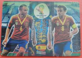 2014 2014 fifa world cup brasil panini 640 stickers i don't know if this is a feasible project. 414 Xavi Iniesta Double Trouble Card Adrenaly Kaufen Alte Fussball Sticker In Todocoleccion 43585393