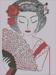 Counted cross stitch patterns are not just a great craft to enjoy but it can provide the perfect gift and even a memento of history. Geisha Cross Stitch Pattern