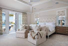 Beige plush headboard with white bedding. Beige Headboard Design Ideas