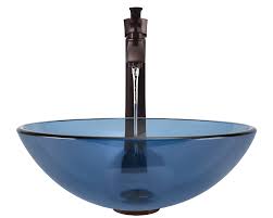 601 aqua colored glass vessel sink