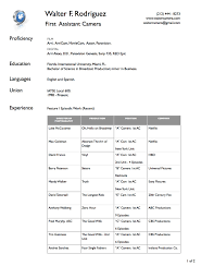 cameraassistant resume