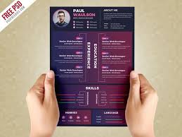 Graphic Design Job Discover Creative Resume Design Template Psd Psdfreebies Com Download Creative Resume Design Template P Di 2020 Desain Cv Cv Kreatif Desain Resume