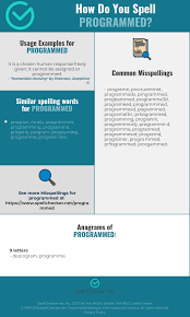 Correct Spelling For Programmed Infographic Spellchecker Net