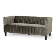 Sofa table with nail studded metal trim rich honey finish: 50 Most Popular Gray Sofas Couches With Nailhead Trim For 2021 Houzz