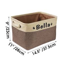 Canvas pet toy and accessory storage bin dog basket with personalized dog name. Custom Dog Toys Storage Bins Canvas Collapsible Dog Accessories Storage Basket Bin Pet Organizer Box Perfect For Organizing Toys Dog Accessories Aliexpress
