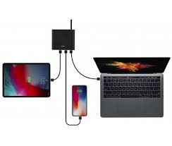 Incarcare rapida si sigura cu tehnologie de. Incarcator Retea Statie Usb Uniq Surge Quick Charge 90w 2 X Usb Tip C 2 X Usb Negru Blister Gsmnet Ro