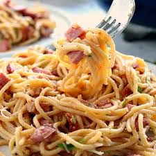 Spaghetti Alla Carbonara With Ham Recipe In 2020 Easy Pasta Dishes Pasta Recipes Easy Fast Ham Pasta