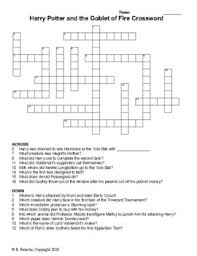 Test your harry potter knowledge with this printable crossword puzzle. Harry Potter And The Goblet Of Fire Crossword Puzzle Tpt