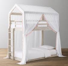 Cole House Bunk Bed Tassel Voile Canopy Petal House Bunk Bed Bed For Girls Room Bunk Beds For Girls Room