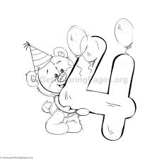 Teddy Bear Number Four Coloring Pages Coloring Pages Valentine Coloring Pages Coloring Books
