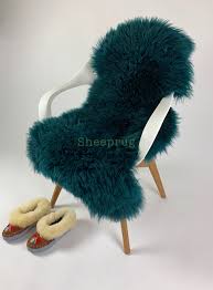 Not all sheepskin rugs are necessarily the real deal. Teal Sheepskin Rug Fur 100 Natural Wool Made Of English Sheep Sheeprug