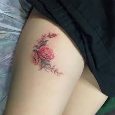 The symbolism behind peony tattoos. Moon Shaped Peony Tattoos On The Right Thigh