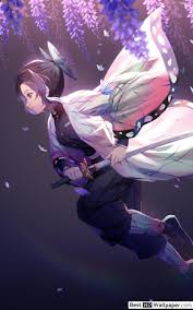 Demon Slayer Shinobu S Butterflies And Purple Wisteria Flowers Hd Wallpaper Download