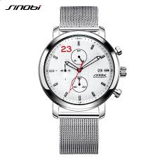 Sinobi Chronograf Casual Meskie Zegarki Trzy Kolory Rozrywka Stal Nierdzewna Milanese Mesh Band Zegarek Man Business Watches For Men Wristwatch Men Chronograph