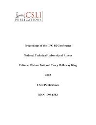 Maybe you would like to learn more about one of these? Proceedings Of The Lfg 02 Conference National Technical Csli