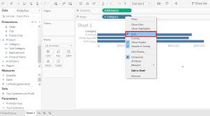 tableau sort data javatpoint