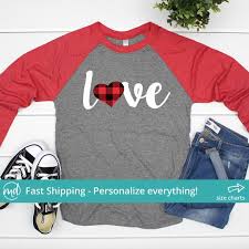 Love Valentine Shirt Buffalo Plaid Valentines Day Shirt Women Ladies Valentines Shirt Valentines Day Raglan Women Love Raglan