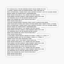 And if you get burned, well, baby, don't you be surprised. If I Could Fly Stickers Redbubble