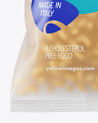 Frosted Plastic Bag With Cavatappi Pasta Mockup In Bag Sack Mockups On Yellow Images Object Mockups