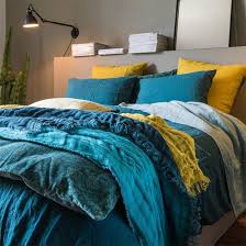 Housse De Couette En Lin Lave Viti Paon Harmony Parure De Lit Housse De Couette Couettes De Lit
