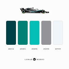 Mercedes F1 2019 Colour Palette Gradient Color Design Flat Color Palette Graphic Design Brochure