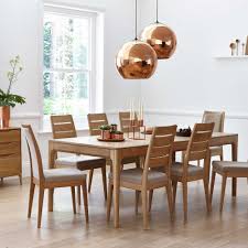 Farm dining table wooden dining room chairs rectangle dining table kitchen chairs sophisticated modern extending dining table seats 8 table top and 'v' shaped pedestal have a furniture village offers great value furniture for the lounge, bedroom, dining room and kitchen with. Made Of Pale Oak Romana Is A Modern Dining Collection With Soft Curves And Understated Design That Oak Dining Chairs Oak Dining Table Extendable Dining Table