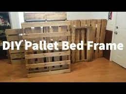 Sha cerlin queen size platform bed frame, 14 inch metal bed frame with storage, mattress foundation with rustic wood, no box spring needed, easy assembly. Diy Pallet Bed Frame Queen Size Bed Youtube