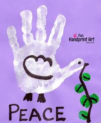 Handprint Dove Peace Day Craft Handprint Crafts Martin Luther King Jr Crafts Handprint Art
