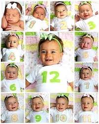 Cute 12 Month Photo Growth Chart Idea For Babys First Year