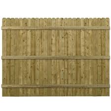 Barrette 6 Ft H X 8 Ft W Pressure Treated 4 In Dog Ear Fence Panel 73000473 The Home Depot Wooden Fence Panels Fence Panels Dog Ear Fence