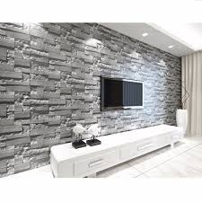1 2 3 Pcs Dark Grey 3d Effect Wallpaper Stack Stone Brick Wallpaper Textured Waterproof For Home Design And Room Decoration Supe R Large Size 10m X 0 53m 393 White Brick Wallpaper