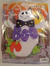 Design Works Boo Halloween Ghost Felt Wall Hanging Decor Kit Decoration 5138 Halloween Feltembroid Applique Wall Hanging Felt Wall Hanging Hanging Wall Decor