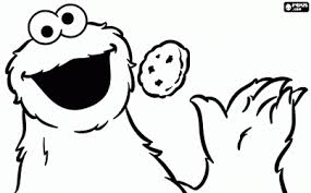 The Cookie Monster Is Eating A Cookie Coloring Page Sesame Street Coloring Pages Coloring Pages Sesame Street