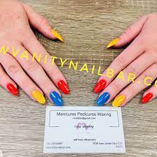 Gel Acrylic Fill W Gel Polish Primary Color Nails Came Out So Cute Acrylicnails Roundnails Longnai Rounded Acrylic Nails Nail Colors Almond Acrylic Nails