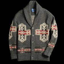 Pendleton Shawl Cardigan In Charcoal Well Dressed Men Men Sweater Menswear