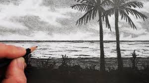 See How To Draw A Beach In This Step By Step Pencil Art Tutorial From Youtube Art Channel Circle Line Art School Summer Drawings Beach Drawing Pencil Drawings