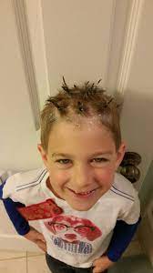 Crazy Hair Day Boys This Was A Last Min Thing Eye Glitter Held With Got Be Glued And Rubber Bands Crazy Hair Boys Crazy Hair Crazy Hair Days