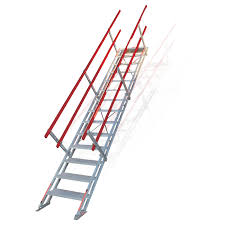 This movable ladder with platform is designed with firm structure, which gives steady performance when staffs stand on it. Innovative Portable Stair Design Safesmart Adjustastairs