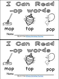 Op Word Family Emergent Reader Kindergarten With Pocket Chart Cards More Word Families Pocket Chart Cards Emergent Readers Kindergarten