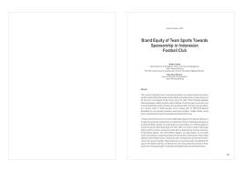 Was restricted as it is located inside the army industry. Pdf Brand Equity Of Team Sports Towards Sponsorship In Indonesian Football Club Syauqy Lukman Academia Edu