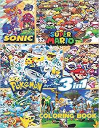 Printable coloring pages for kids. Sonic Super Mario Pokemon 3 In 1 Coloring Book Jumbo Coloring Book 50 Illustrations Sonic The Hedgehog Super Mario Pokemon High Quality Colouring Pages Ages 3 10 Amazon De Kyle Walker Fremdsprachige Bucher