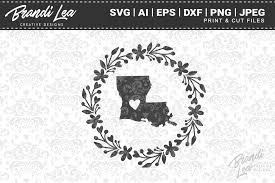 Some of these free craft files are available for a limited time only, so make sure to check back often and don't wait with downloading your free svg files. Louisiana Wreath State Map Svg Cutting Files By Brandi Lea Designs Thehungryjpeg Com