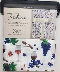 3pc Kitchen Curtains Set 2 Tiers 26