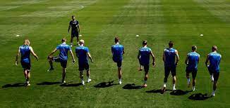 Meet The Players Of The Iceland Men S National Football Team The Boys In Blue At Practice In Kabardinka Russia National Football Teams Football Team Football